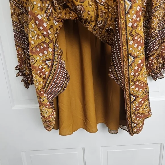 House Of Harlow 1960 Long Sleeve Tiered Ruffle Mini Dress Size M - Picture 9 of 16